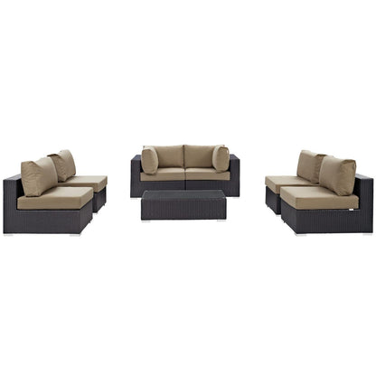 kitchen and dining room sets | CasaFoyer Convene Outdoor Sectional Set | Durable Rattan Weave | Weather-Resistant Cushions | 7-Piece Patio Furniture | casafoyer.myshopify.com