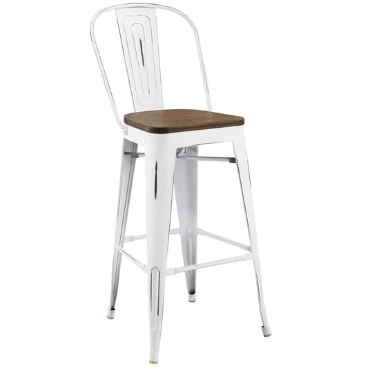 barstools | CasaFoyer Promenade Side Bamboo & Metal Bar Stool | Vintage Steel Finish | Industrial Modern Design | Ideal for Breakfast Nook or Bar Area | Complete Set | casafoyer.myshopify.com
