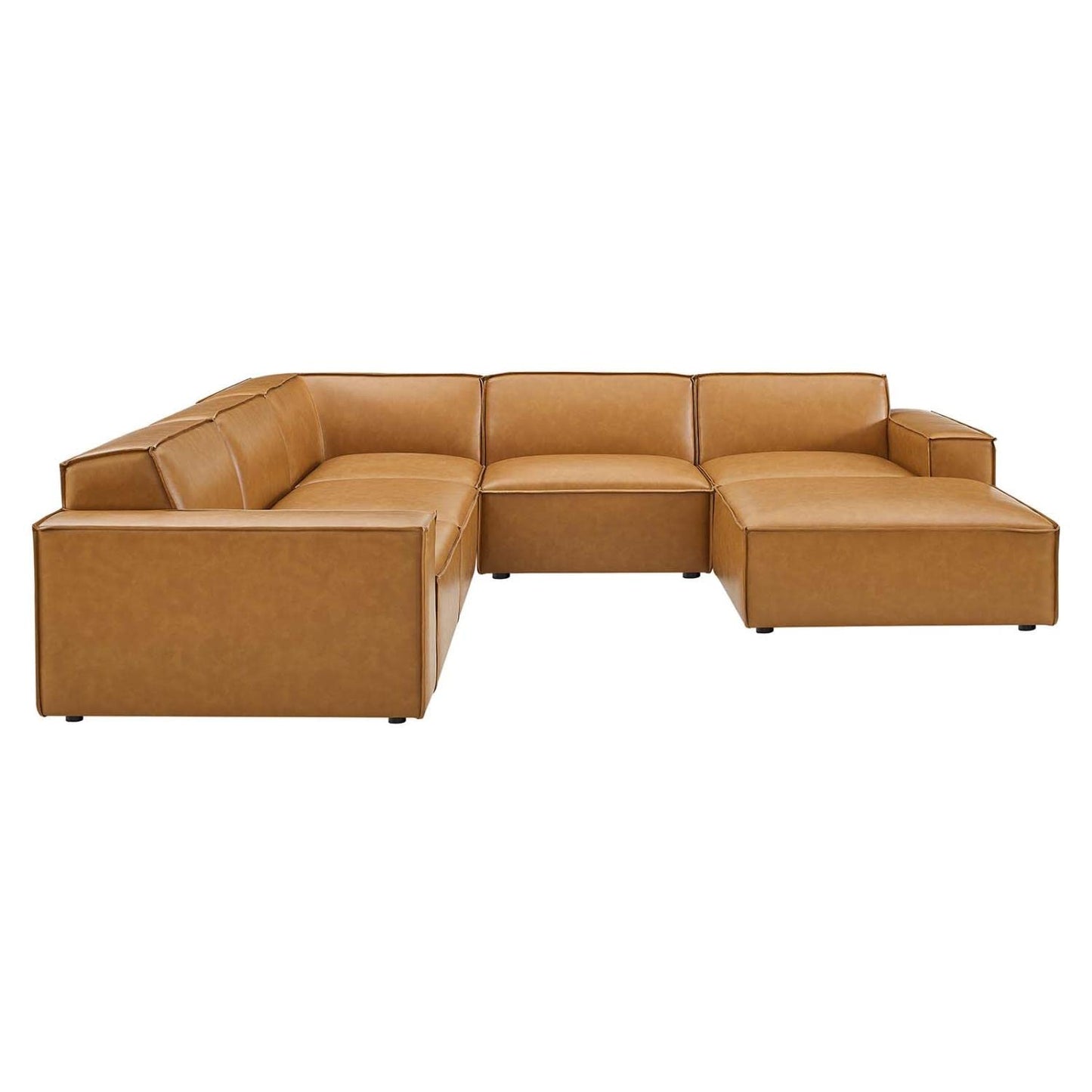 kitchen and dining room sets | CasaFoyer Restore Vegan Leather 6-Piece Sectional Sofa | Luxurious & Eco-Friendly | Sleek Design | Plush Seating | Tan | casafoyer.myshopify.com