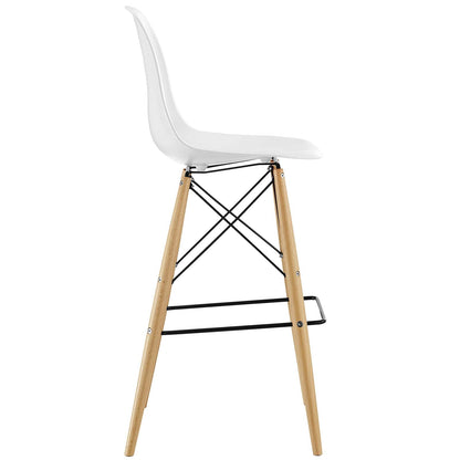 barstools | CasaFoyer Wood Pyramid Dining Side Bar Stool | Timeless Design | Sturdy Molded Plastic Top | Solid Wood Legs | Foot Caps | Ideal for Bar Seating | casafoyer.myshopify.com