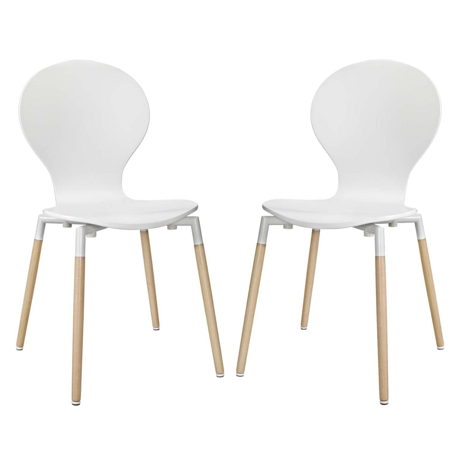 home office desk chairs | CasaFoyer Circular Journey of Life | Path Dining Chair Set of 2 - White | Fiberboard Frame | Sturdy Beech Wood Legs | Stimulating Discussions & Innovative Concepts | casafoyer.myshopify.com