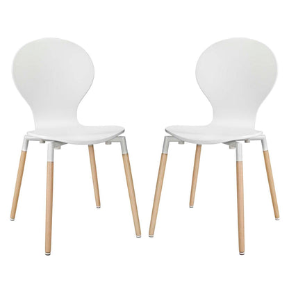 home office desk chairs | CasaFoyer Circular Journey of Life | Path Dining Chair Set of 2 - White | Fiberboard Frame | Sturdy Beech Wood Legs | Stimulating Discussions & Innovative Concepts | casafoyer.myshopify.com