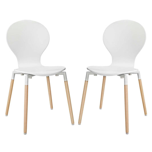 home office desk chairs | CasaFoyer Circular Journey of Life | Path Dining Chair Set of 2 - White | Fiberboard Frame | Sturdy Beech Wood Legs | Stimulating Discussions & Innovative Concepts | casafoyer.myshopify.com