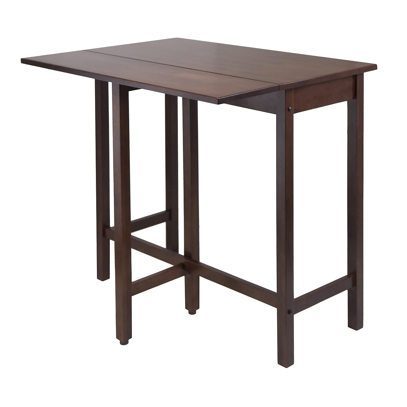 TABLE | CasaFoyer  Wood Lynnwood Drop-Leaf High Table | Versatile & Space-Saving | Walnut Finish | Accommodates 6 | Easy Assembly | 60-Day Replacement | casafoyer.myshopify.com