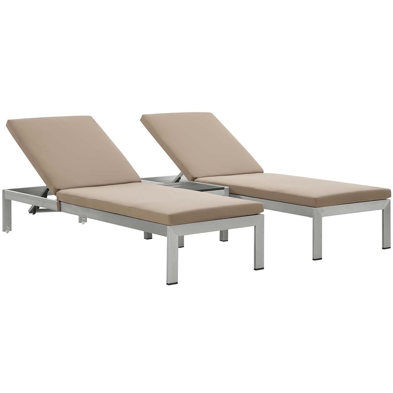 home office desk chairs | CasaFoyer Shore Outdoor Sun Lounger Set | Aluminum Frame | Clear Wheels | Minimalist Design | Includes Side Table & 2 Chaise Loungers | casafoyer.myshopify.com