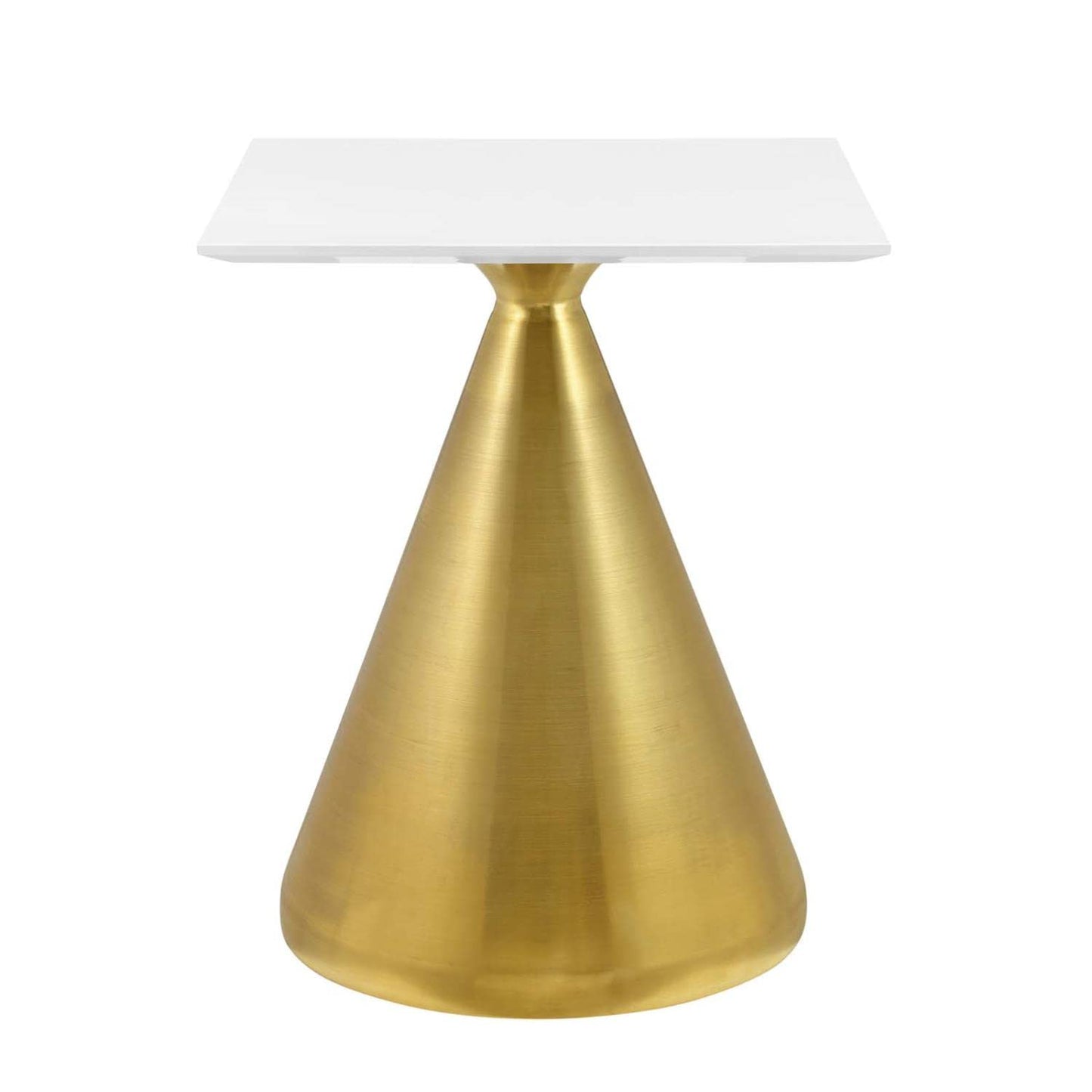patio dining tables | CasaFoyer Tupelo 24 Square Dining Table | Modern Style with Mid-Century Charm | Sturdy Gold Metal Base | Easy-to-Clean White Coating | Non-Marking Ring | Assembly Required | casafoyer.myshopify.com