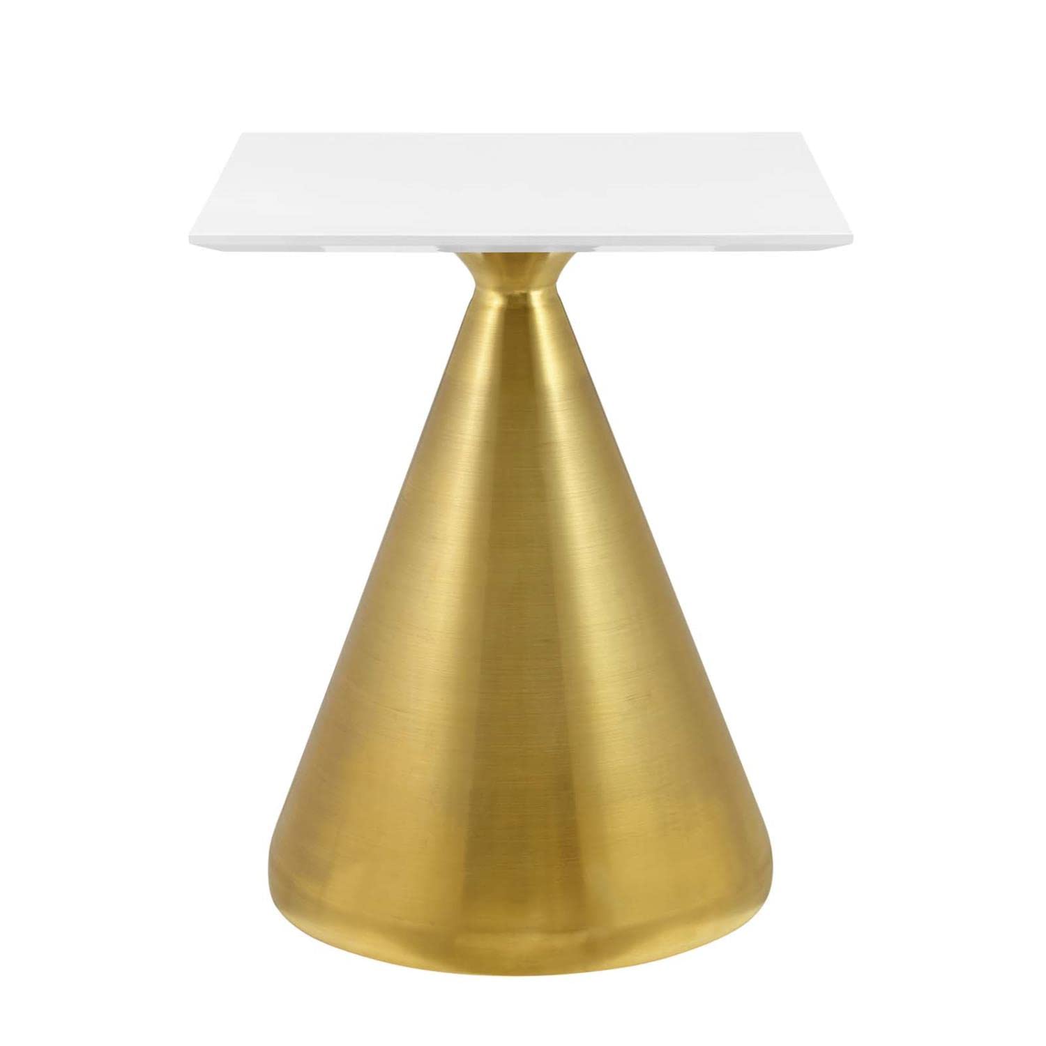 patio dining tables | CasaFoyer Tupelo 24 Square Dining Table | Modern Style with Mid-Century Charm | Sturdy Gold Metal Base | Easy-to-Clean White Coating | Non-Marking Ring | Assembly Required | casafoyer.myshopify.com