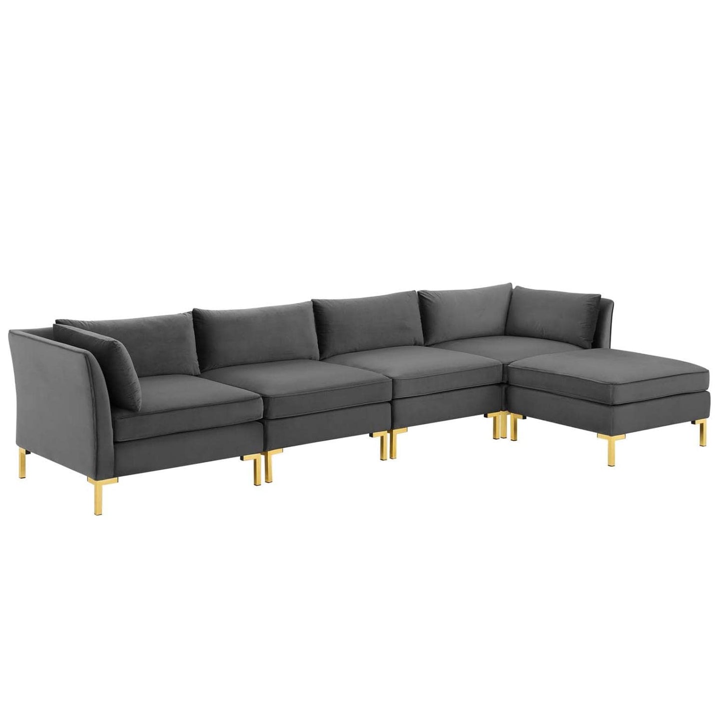 kitchen and dining room sets | CasaFoyer Ardent Performance Velvet 5-Piece Sectional Sofa | Vintage Modern Glam Deco Style | Stain-Resistant Velvet | French Piping | Gold Metal Legs | Versatile Configurations | Ultimate Comfort | Gray | casafoyer.myshopify.com