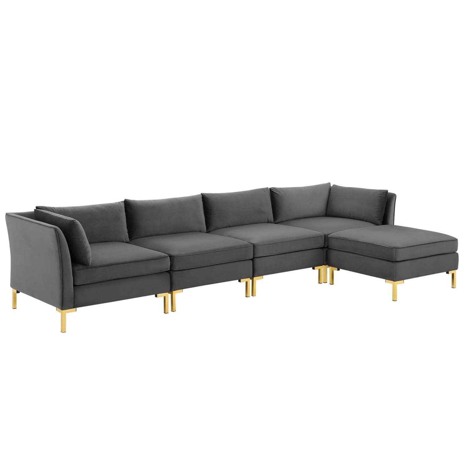 kitchen and dining room sets | CasaFoyer Ardent Performance Velvet 5-Piece Sectional Sofa | Vintage Modern Glam Deco Style | Stain-Resistant Velvet | French Piping | Gold Metal Legs | Versatile Configurations | Ultimate Comfort | Gray | casafoyer.myshopify.com