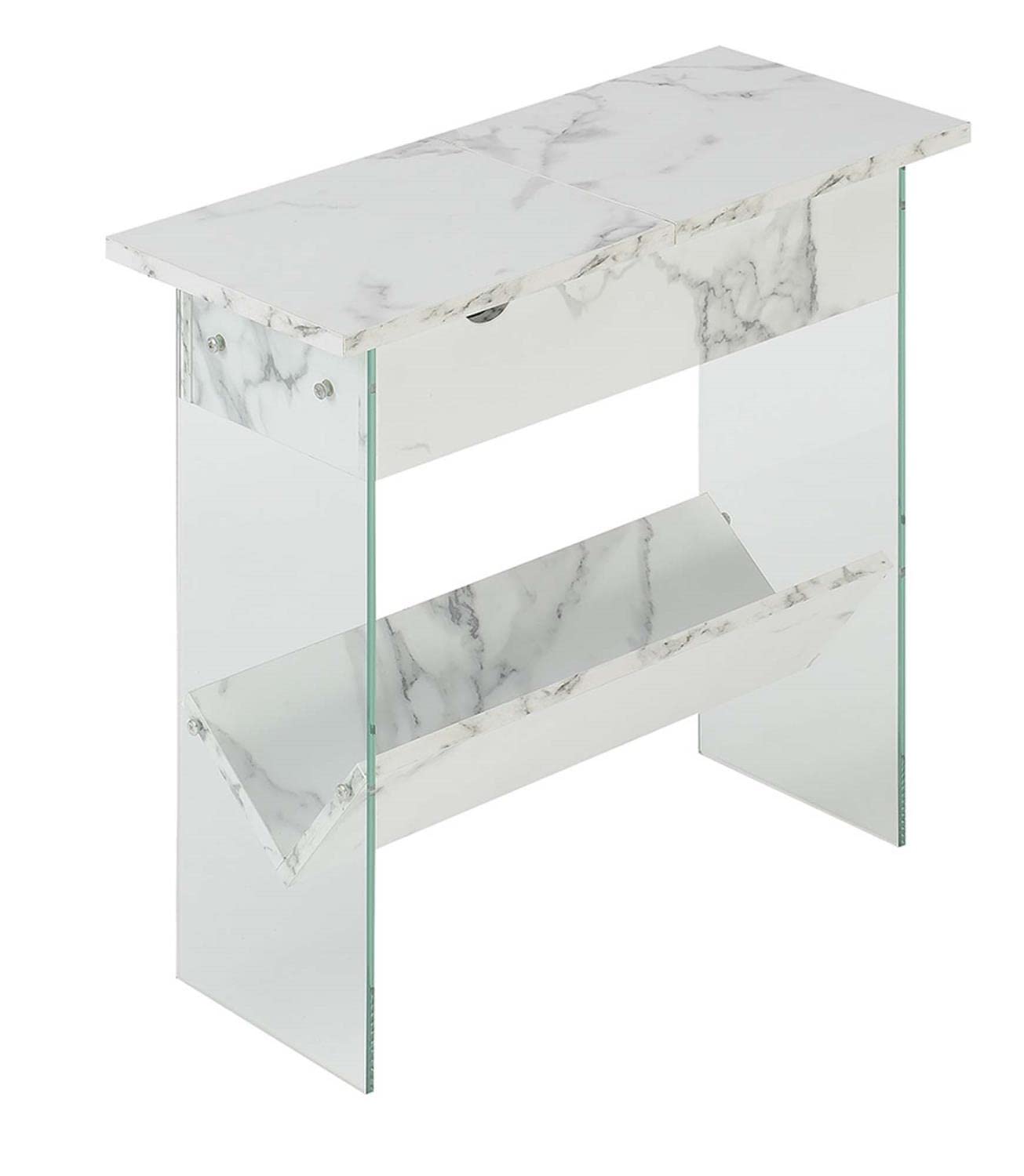 TABLE | Ergode SoHo Flip Top End Table | Charging Station, Storage & USB Ports | Modern Design, Cable Management | Durable Particle Board | SoHo Collection | casafoyer.myshopify.com