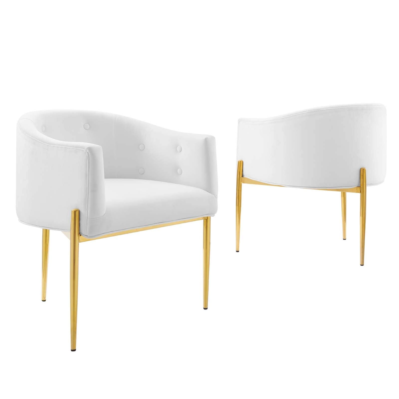 sofa tables | Ergode Savour Tufted Performance Velvet Accent Armchairs - Set of 2 | Elegant, Comfortable, Stain-Resistant | Chrome Gold Legs | 300 lbs Capacity | casafoyer.myshopify.com
