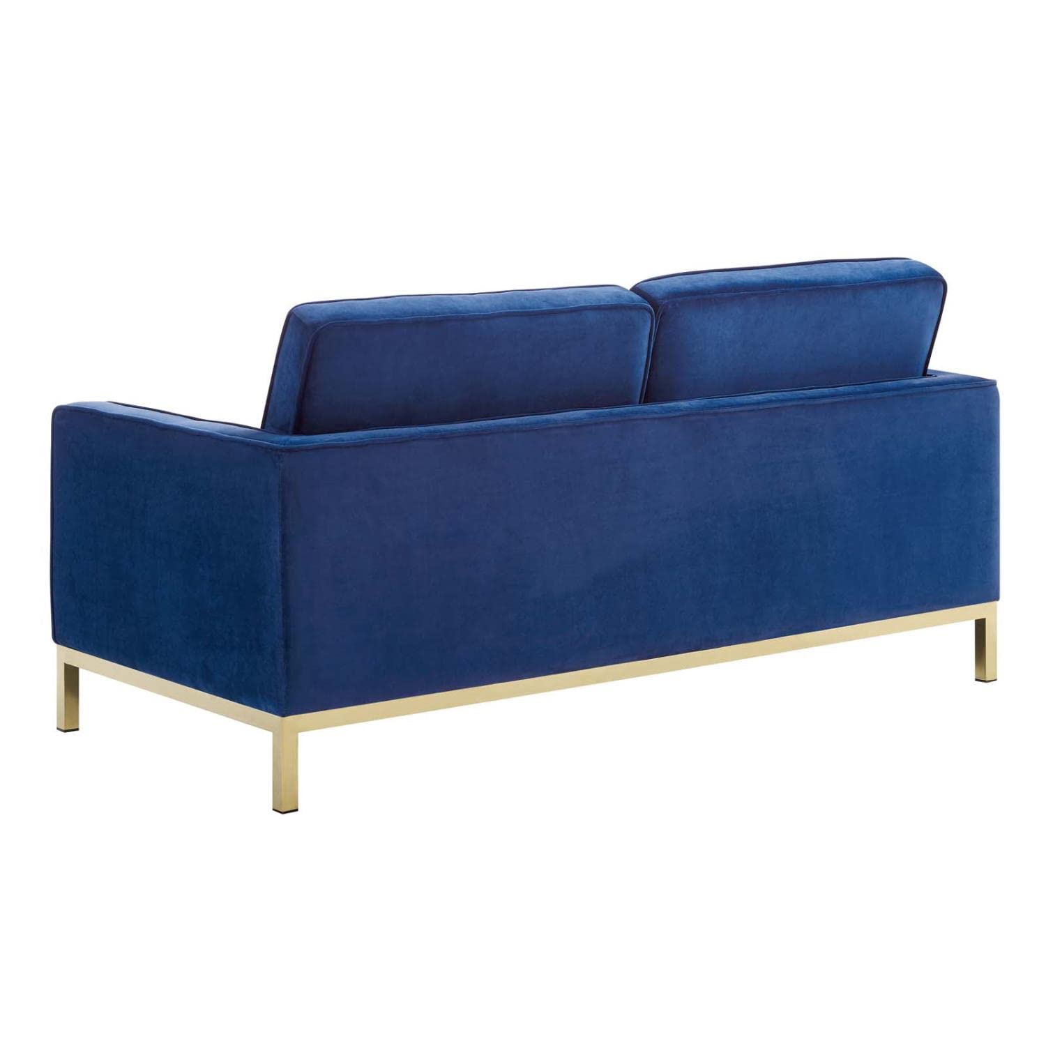 home office desk chairs | CasaFoyer Loft Button Tufted Performance Velvet Loveseat | Gold Navy | Retro Modern Style | Stainless Steel Frame | 600 lbs Weight Capacity | casafoyer.myshopify.com