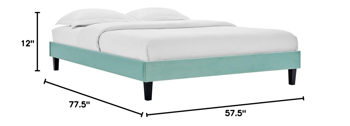 adjustable bed bases | CasaFoyer Reign Performance Velvet Full Platform Bed Frame | Elegant Stain-Resistant Design | Memory Foam Compatible | Mint | casafoyer.myshopify.com