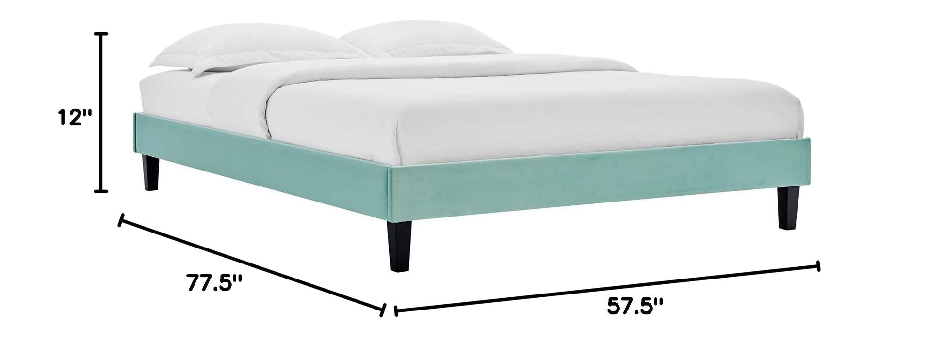 adjustable bed bases | CasaFoyer Reign Performance Velvet Full Platform Bed Frame | Elegant Stain-Resistant Design | Memory Foam Compatible | Mint | casafoyer.myshopify.com