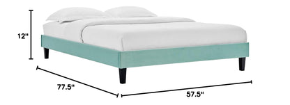 adjustable bed bases | CasaFoyer Reign Performance Velvet Full Platform Bed Frame | Elegant Stain-Resistant Design | Memory Foam Compatible | Mint | casafoyer.myshopify.com