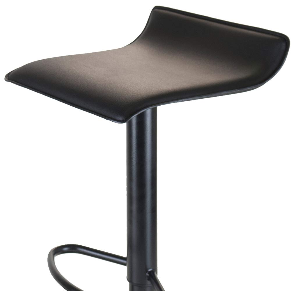 STOOL_SEATING | CasaFoyer  Wood Obsidian Adjustable Swivel Stools | Set of 2 | Black PVC Seat | Metal Base | Height Adjustable | 360-Degree Swivel | Backless Design | Easy Assembly | Durable Construction | 15.1 W x 15.1 D x 33.35 H | 25.65 lbs | casafoyer.myshopify.com