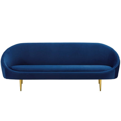 sofas | CasaFoyer Sublime Curve Back Sofa | Luxurious Stain-Resistant Velvet | Dense Foam Cushioning | Modern Design | Versatile Accent Couch | Gold Stainless Steel Legs | 900 lbs Weight Capacity | casafoyer.myshopify.com