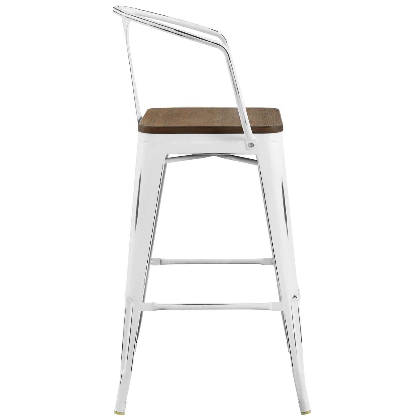 barstools | CasaFoyer Promenade Arm Bamboo & Metal Bar Stool Set | Vintage Steel Finish | Industrial Modern Design | 2 Stools Included | casafoyer.myshopify.com