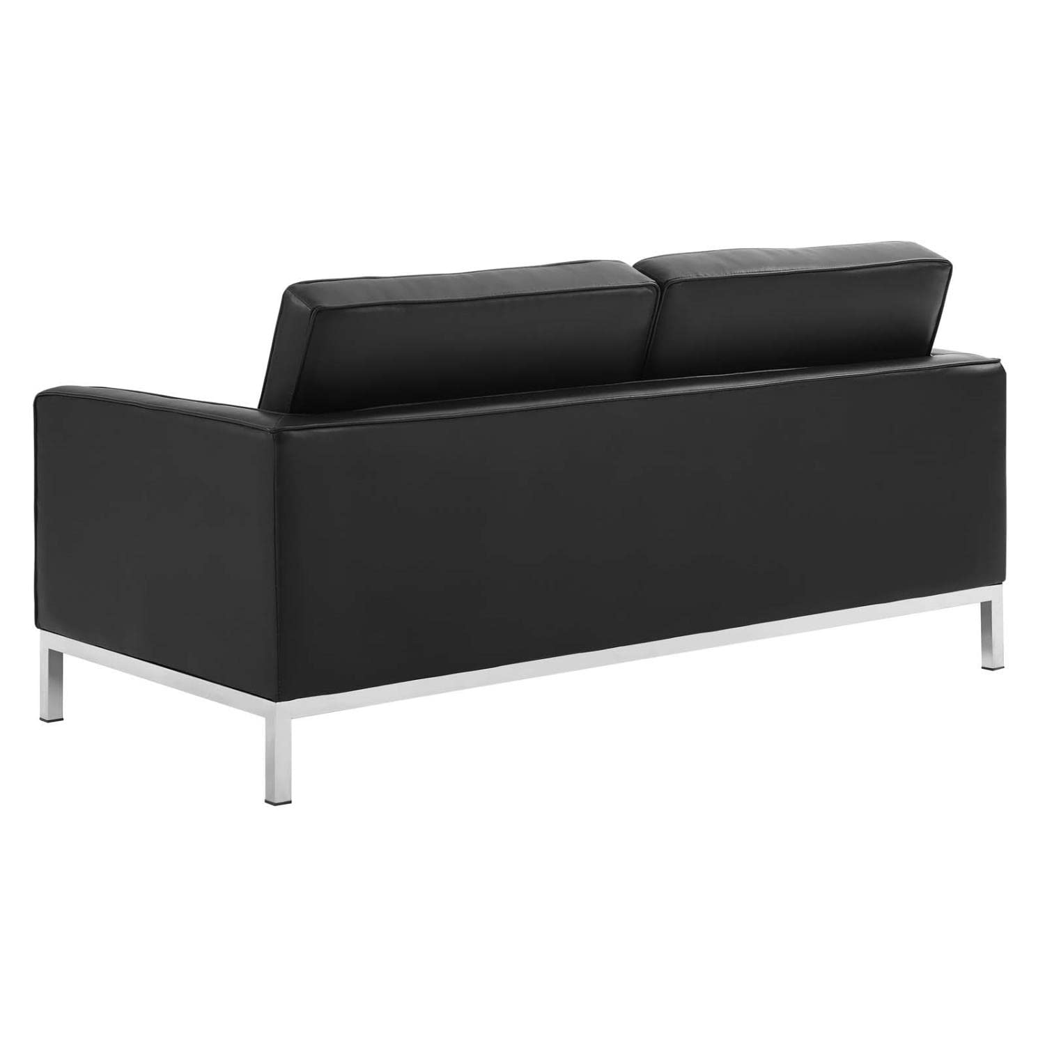 kitchen and dining room sets | CasaFoyer Loft Tufted Faux Leather Loveseat & Armchair Set | Modern Design | Stainless Steel Frame | Button Tufting | Silver Legs | casafoyer.myshopify.com