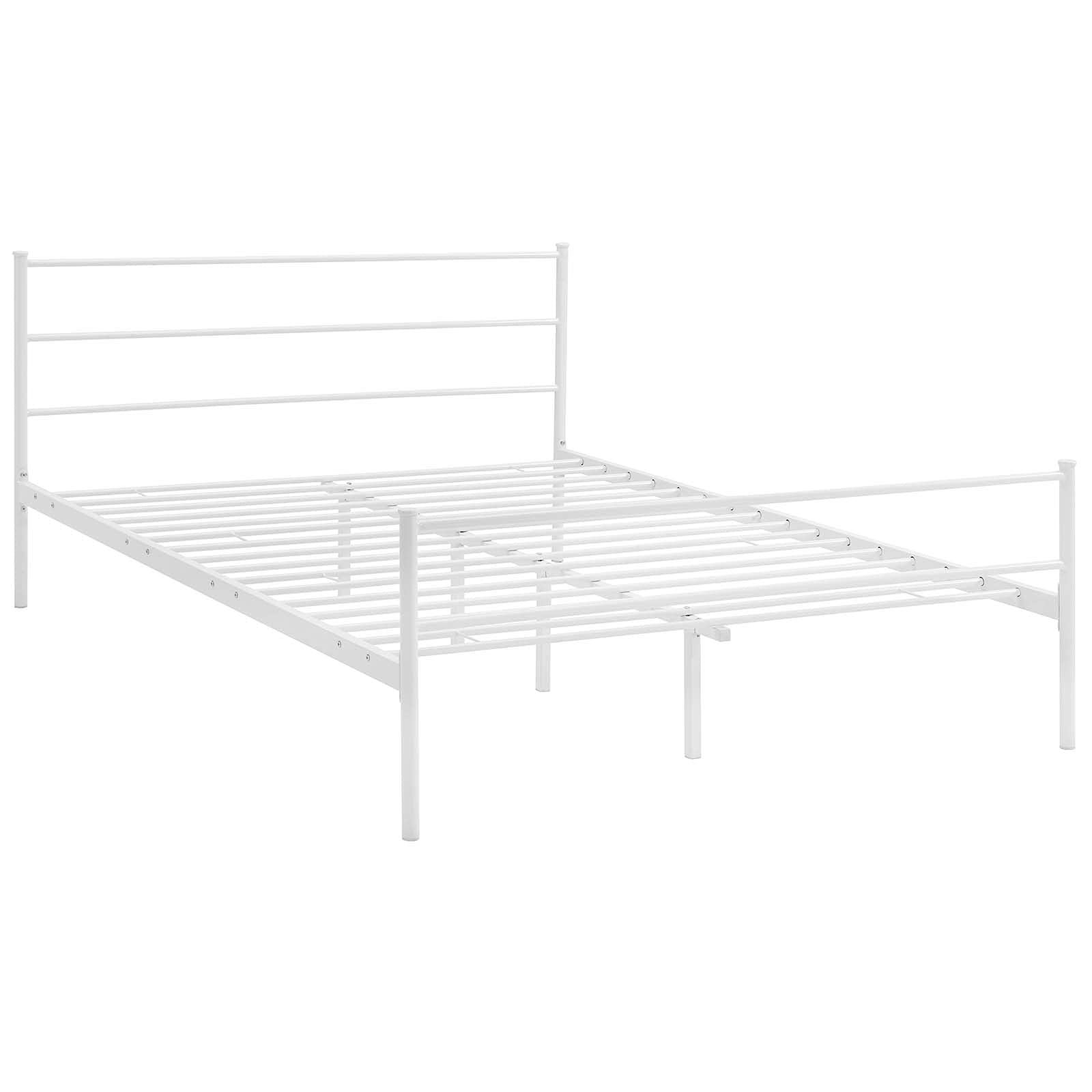 Bed | CasaFoyer Alina Platform Full Bed Frame | Rustic Charm | Sturdy Steel Frame | 1323 lbs Weight Capacity | No Box Spring Needed | Compatible with Memory Foam, Spring, Latex, Hybrid Mattresses | Mattress not included | casafoyer.myshopify.com