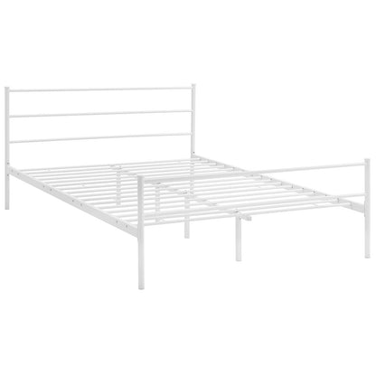 Bed | CasaFoyer Alina Platform Full Bed Frame | Rustic Charm | Sturdy Steel Frame | 1323 lbs Weight Capacity | No Box Spring Needed | Compatible with Memory Foam, Spring, Latex, Hybrid Mattresses | Mattress not included | casafoyer.myshopify.com