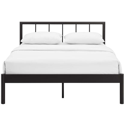 Bed | CasaFoyer Gwen Full Platform Bed | Modern Design | No Box Spring Needed | Supports Memory Foam, Spring, Latex, Hybrid Mattresses | Sturdy Reinforced Center Beam | Non-Marking Foot Caps | 1323 lb Weight Capacity | casafoyer.myshopify.com