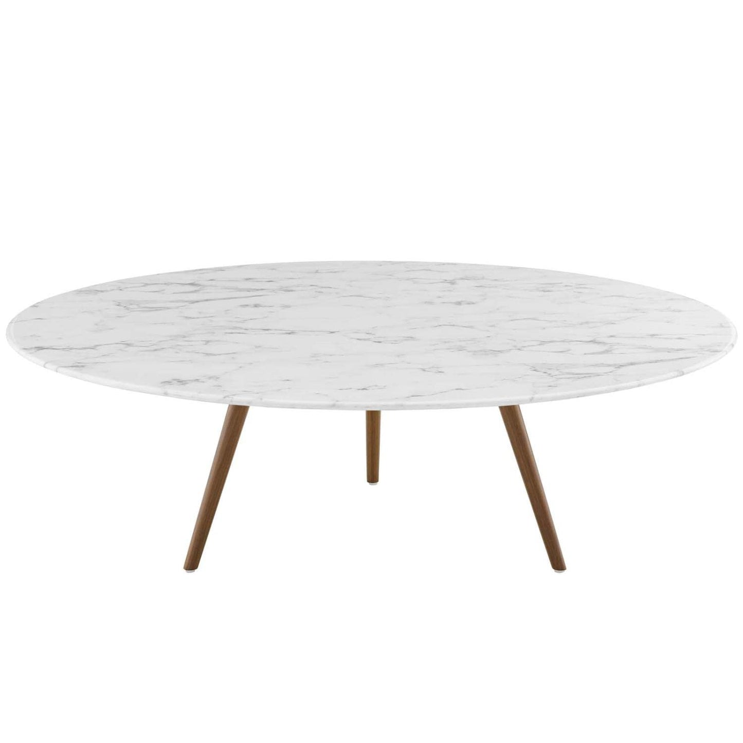 coffee tables | Ergode Lippa 47 Round Walnut Veneer Coffee Table | Timeless Design | Scratch-Resistant Finish | Tripod Base | Ideal for Living Room or Home Office | casafoyer.myshopify.com