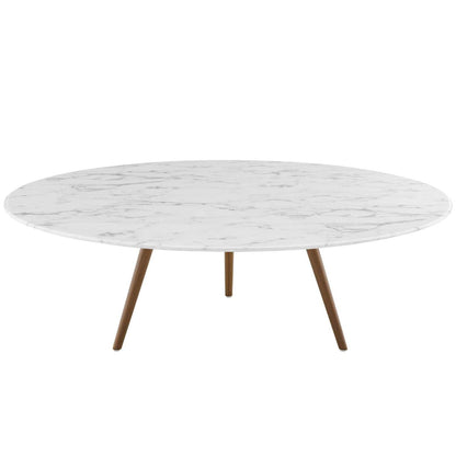 coffee tables | Ergode Lippa 47 Round Walnut Veneer Coffee Table | Timeless Design | Scratch-Resistant Finish | Tripod Base | Ideal for Living Room or Home Office | casafoyer.myshopify.com