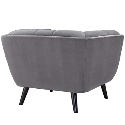 kitchen and dining room sets | CasaFoyer Bestow Performance Velvet Armchair Set | Luxurious | Stain-Resistant | Comfortable | Button Tufted | Black Legs | 2 Piece Set | Gray | casafoyer.myshopify.com