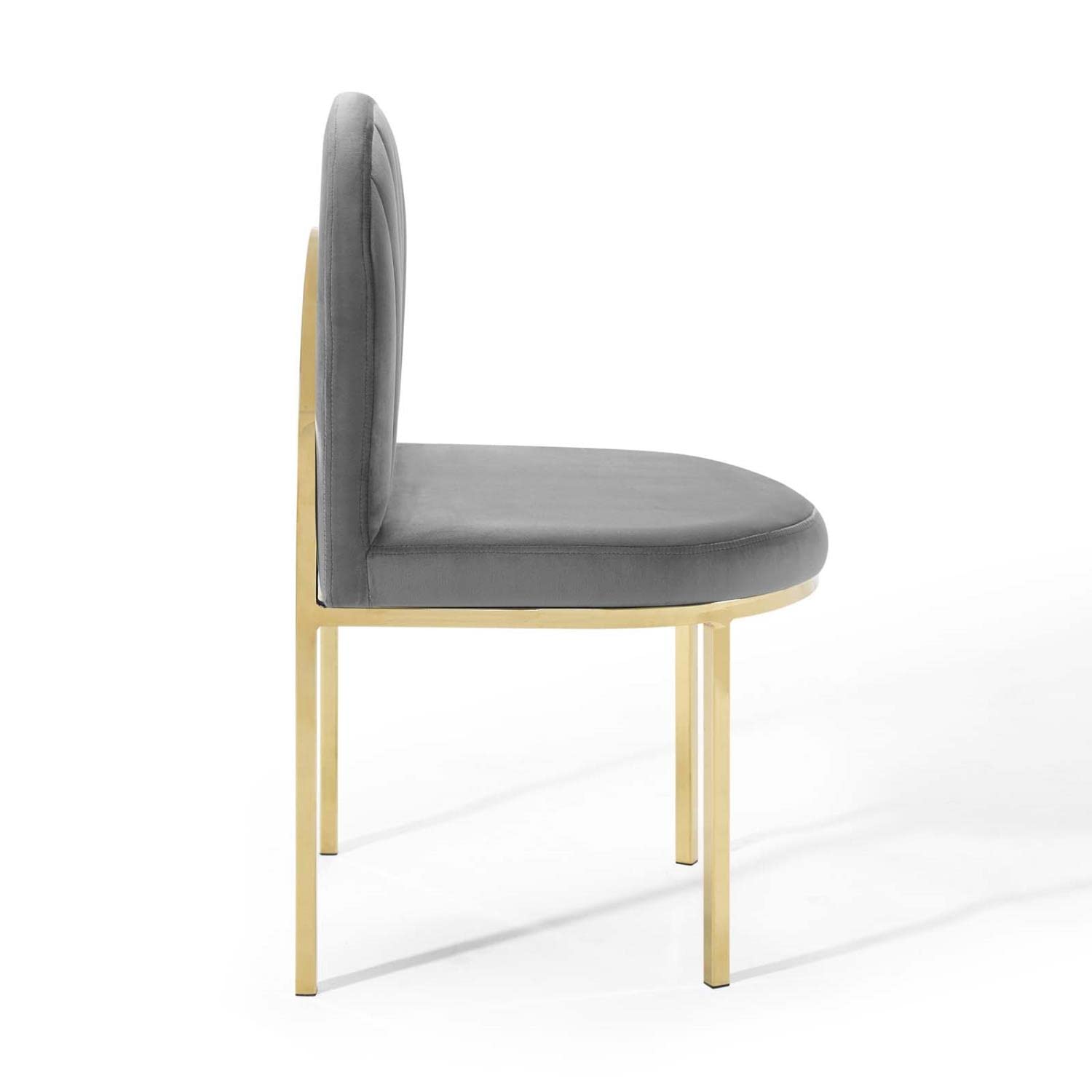 home office desk chairs | CasaFoyer Isla Channel Tufted Performance Velvet Dining Side Chair | Vintage Clamshell Design | Stain-Resistant Upholstery | Gold Stainless Steel Frame | casafoyer.myshopify.com
