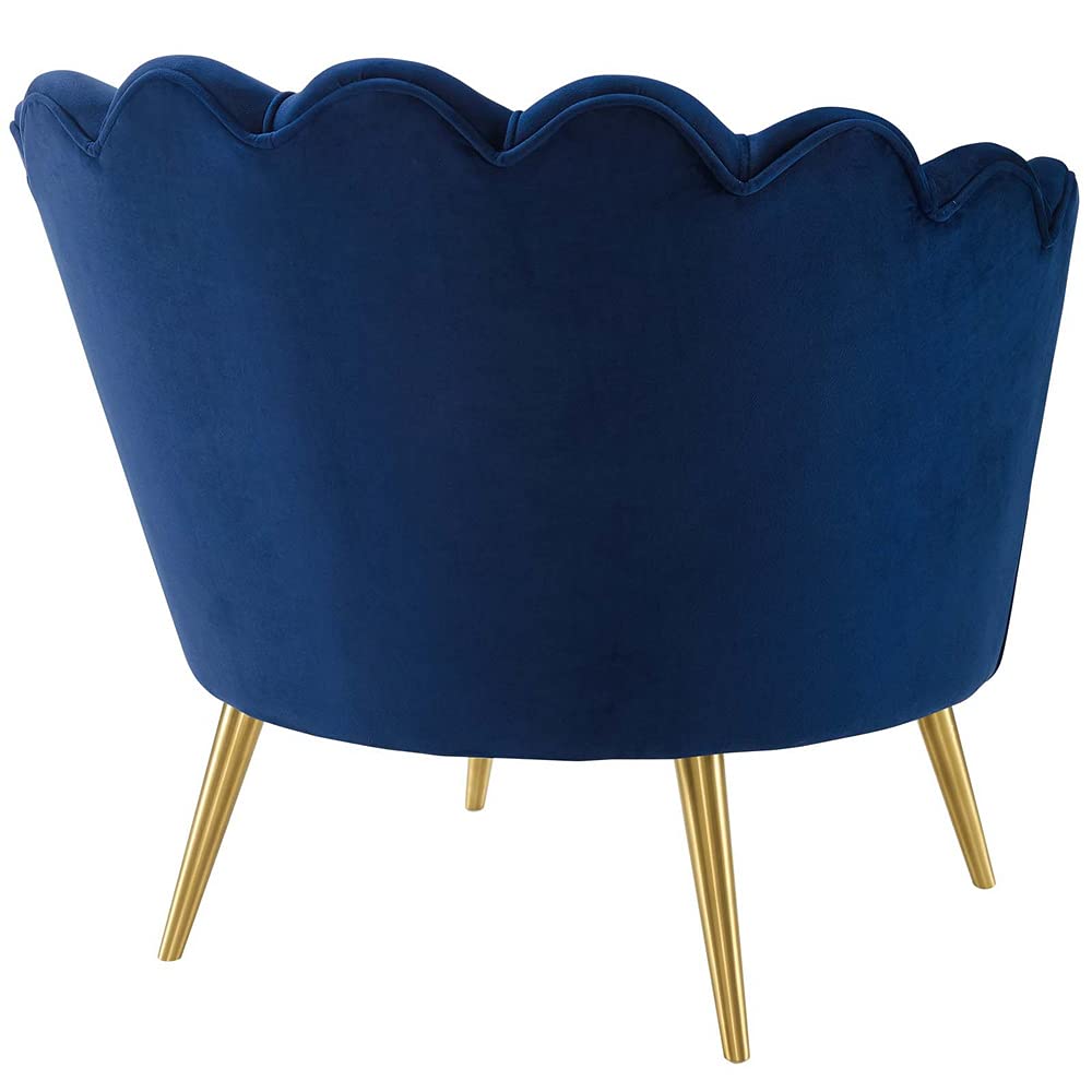 home office desk chairs | CasaFoyer Admire Scalloped Edge Performance Velvet Accent Armchair | Ocean Serenity | Artistic Seashell Edges | Tufted | Organic Barrel Back Design | Stain-Resistant Velvet | Gold Stainless Steel Legs | casafoyer.myshopify.com
