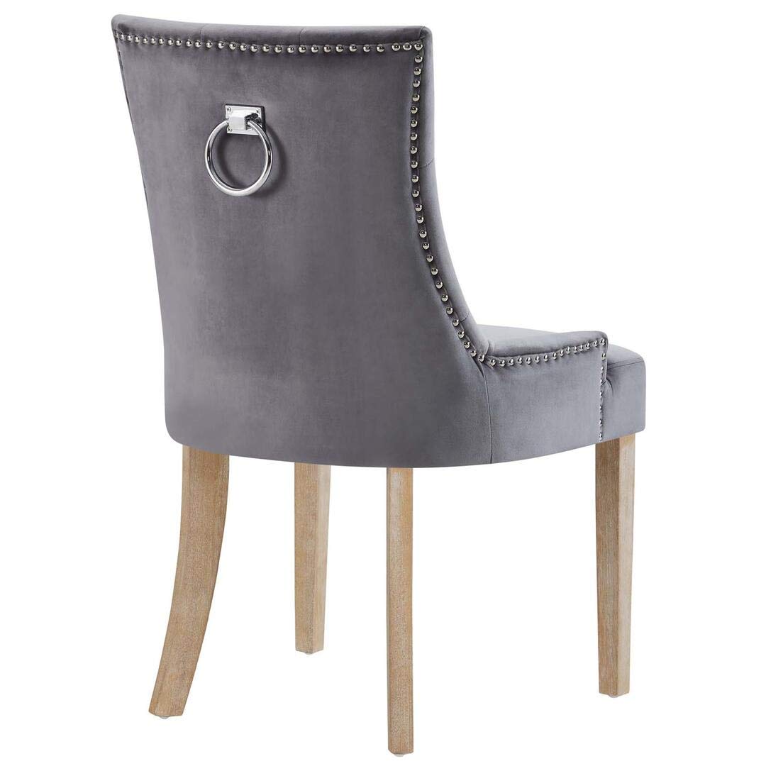home office desk chairs | CasaFoyer Pose Performance Velvet Dining Chair Set | Modern Farmhouse Style | Tufting | Nailhead Trim | Stain-Resistant Velvet Upholstery | Natural Wood Legs | Set of 2 | casafoyer.myshopify.com