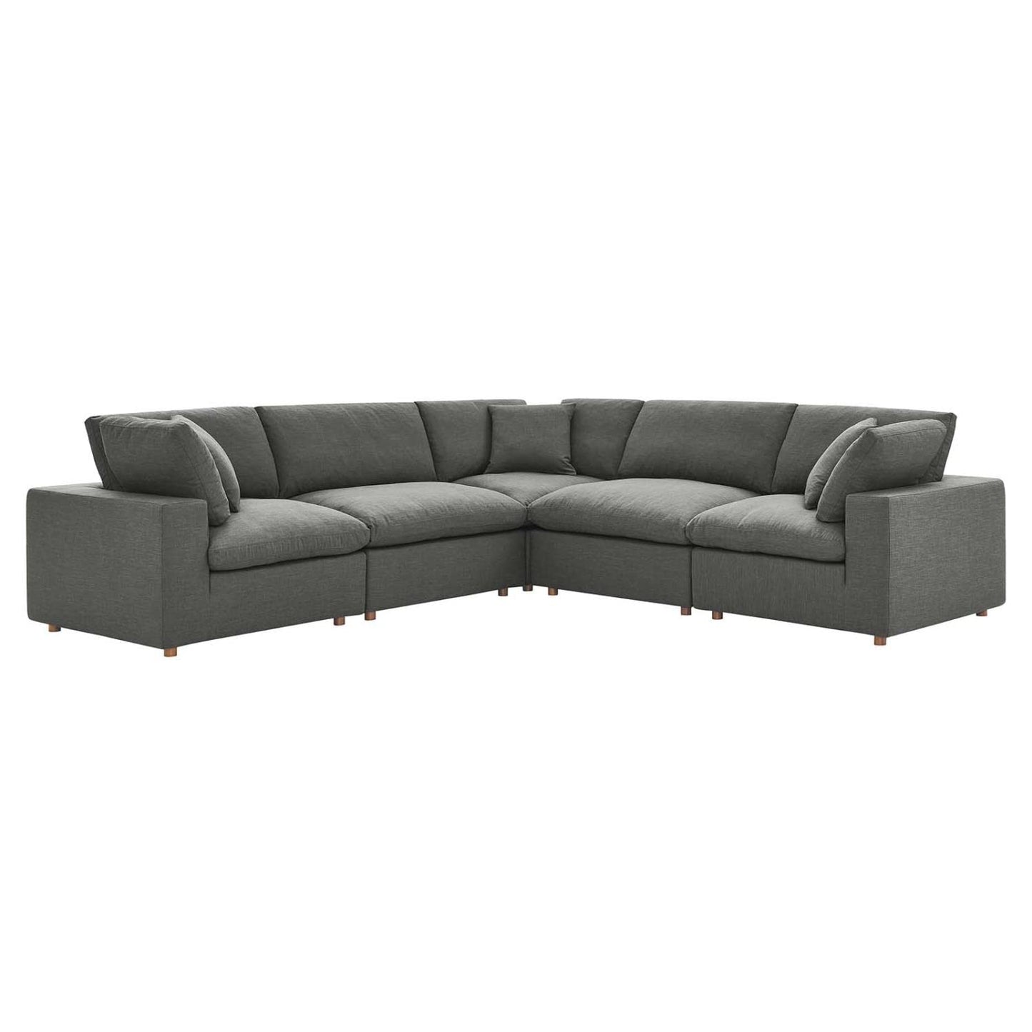 kitchen and dining room sets | CasaFoyer Commix Plush Comfort Sectional Sofa Set | Gray | 5 Piece | Down Filled Overstuffed | Polyester & Linen Upholstery | Solid Wood Construction | casafoyer.myshopify.com