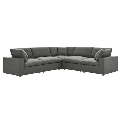 kitchen and dining room sets | CasaFoyer Commix Plush Comfort Sectional Sofa Set | Gray | 5 Piece | Down Filled Overstuffed | Polyester & Linen Upholstery | Solid Wood Construction | casafoyer.myshopify.com