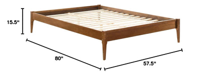 bed frames | CasaFoyer June Full Platform Bed | Sleek & Cozy Mid-Century Design | Durable Wood Construction | No Box Spring Needed | Easy Assembly | Walnut Finish | casafoyer.myshopify.com