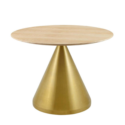 patio dining tables | CasaFoyer Tupelo 40 Dining Table | Modern Style | Mid-Century Charm | Elegant Organic Shape | Durable MDF Tabletop | Sleek Gold Metal Base | Easy to Clean | Non-Marking Ring | Assembly Required | casafoyer.myshopify.com