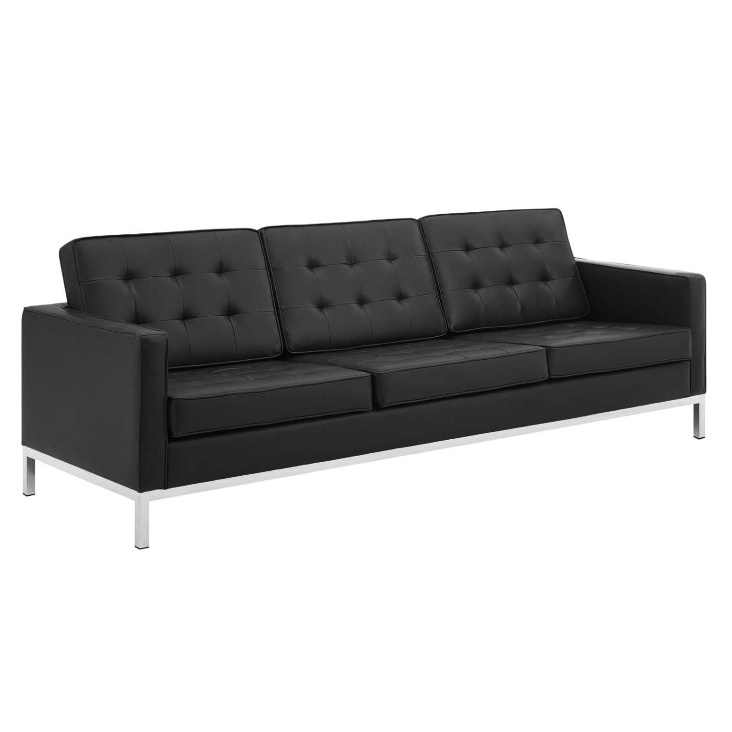 kitchen and dining room sets | CasaFoyer Loft Tufted 2 Piece Faux Leather Accent Set | Modern Design | Button Tufting | Stainless Steel Frame | 900 lbs Sofa | 600 lbs Loveseat | casafoyer.myshopify.com