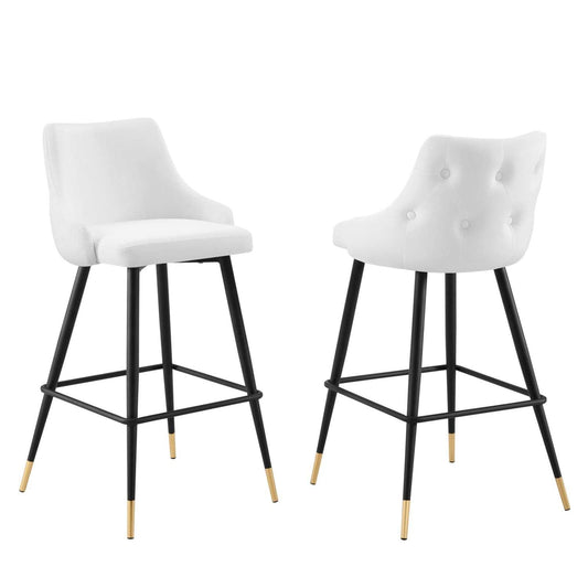 barstools | CasaFoyer Adorn Performance Velvet Bar Stool | Set of 2 | Elegant Design | Stain-Resistant Upholstery | Comfortable Foam Seat | Vintage Modern Style | 300 lbs. Weight Capacity | Non-Marking Foot Caps | casafoyer.myshopify.com