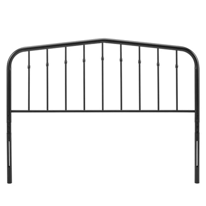 Bed | CasaFoyer Lennon Metal Queen Headboard | Cottage Farmhouse Design | Sleek Silhouette | Trendy Spindles | Durable Iron | Powder-Coated Finish | 7 Mounting Positions | casafoyer.myshopify.com