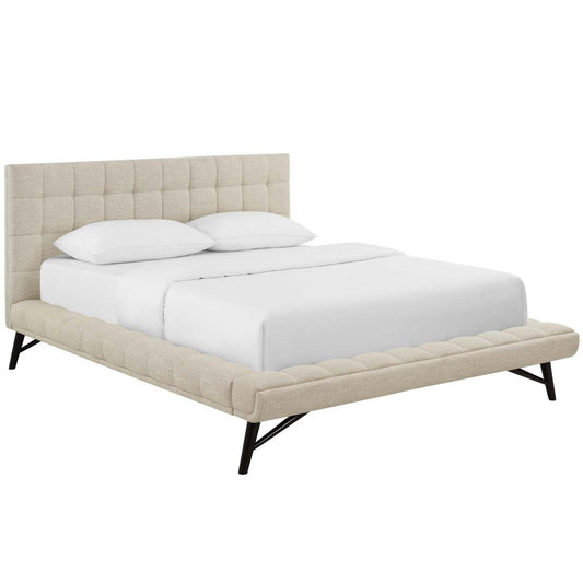 adjustable bed bases | CasaFoyer Julia Queen Platform Bed | Sturdy Plywood Frame | Biscuit Tufted Upholstery | Low-Profile Design | Wood Slat Support System | 800 lbs Capacity | casafoyer.myshopify.com