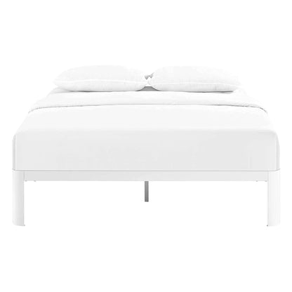 bed frames | CasaFoyer Corinne Queen Bed Frame | Sleek Design | Robust Steel Frame | Slatted Wood Support System | Fits Memory Foam, Spring, Latex, Hybrid Mattresses | Non-Marking Foot Pads | 1300 lbs Weight Capacity | White (Mattress Not Included) | casafoyer.myshopify.com