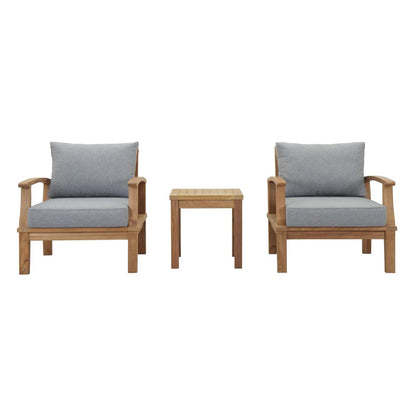 kitchen and dining room sets | CasaFoyer Marina Teak Wood Outdoor Patio Furniture Sofa Sectional Set | Luxury | Durable | All-Weather Cushions | Modern Design | Includes Side Table & Armchairs | casafoyer.myshopify.com