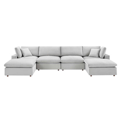 kitchen and dining room sets | CasaFoyer Commix | Luxurious Sectional Sofa | Stain-Resistant Velvet | Plush Comfort | Solid Wood Construction | 6-Piece Set | Light Gray | casafoyer.myshopify.com