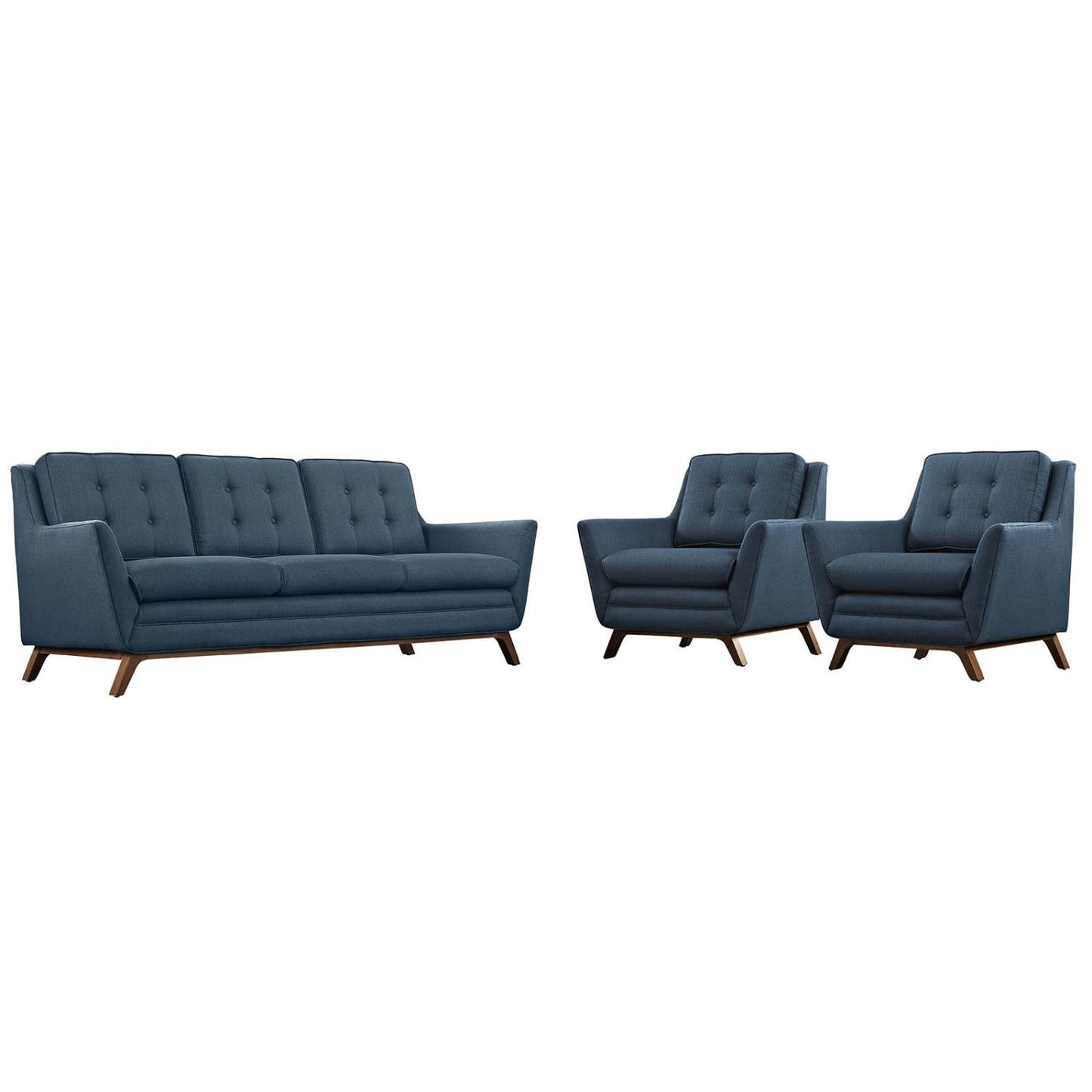 kitchen and dining room sets | CasaFoyer Beguile Collection | Mid-Century Style | Upholstered Living Room Set | Sofa & Armchairs | Azure | casafoyer.myshopify.com