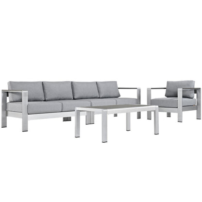 kitchen and dining room sets | CasaFoyer Shore Outdoor Patio Collection | Durable Aluminum Sectional Sofa Set - Silver Gray | Weather-Resistant Furniture | Includes Armchair, Coffee Table, Left-Arm Corner Loveseat, and Right-Arm Loveseat | casafoyer.myshopify.com