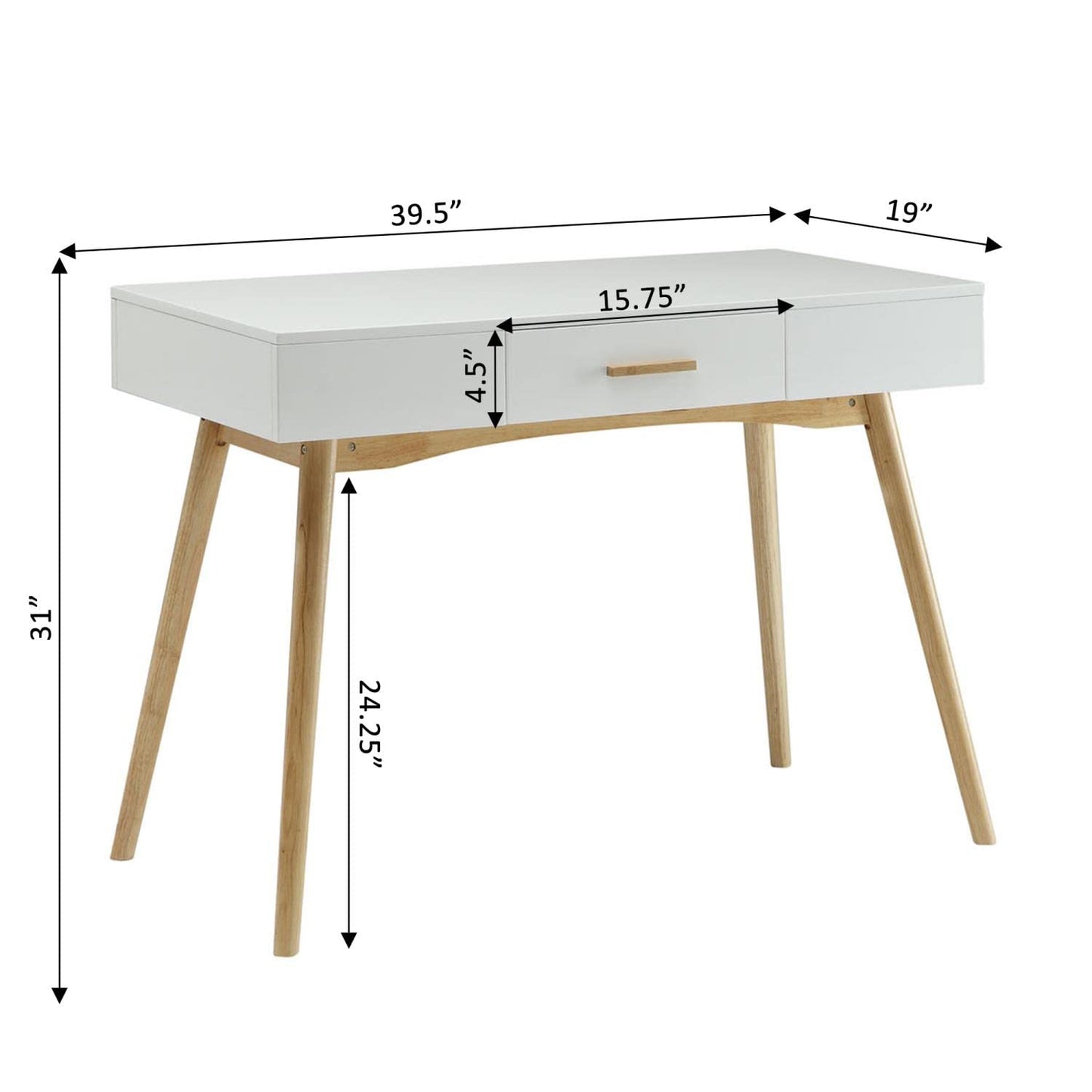 Desk | Ergode Oslo 1 Drawer Desk | Mid-Century Design | Spacious Table Top | Concealed Storage | Easy Assembly | Multiple Finishes | casafoyer.myshopify.com