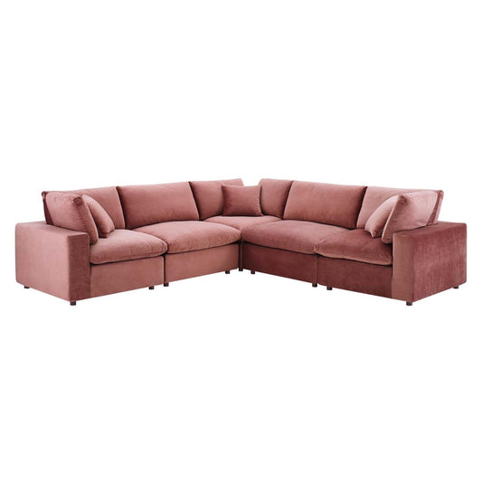 kitchen and dining room sets | CasaFoyer Commix | Luxurious Sectional Sofa | Stain-Resistant Velvet | Down Feather Cushions | Solid Wood Construction | 5-Piece Set | casafoyer.myshopify.com