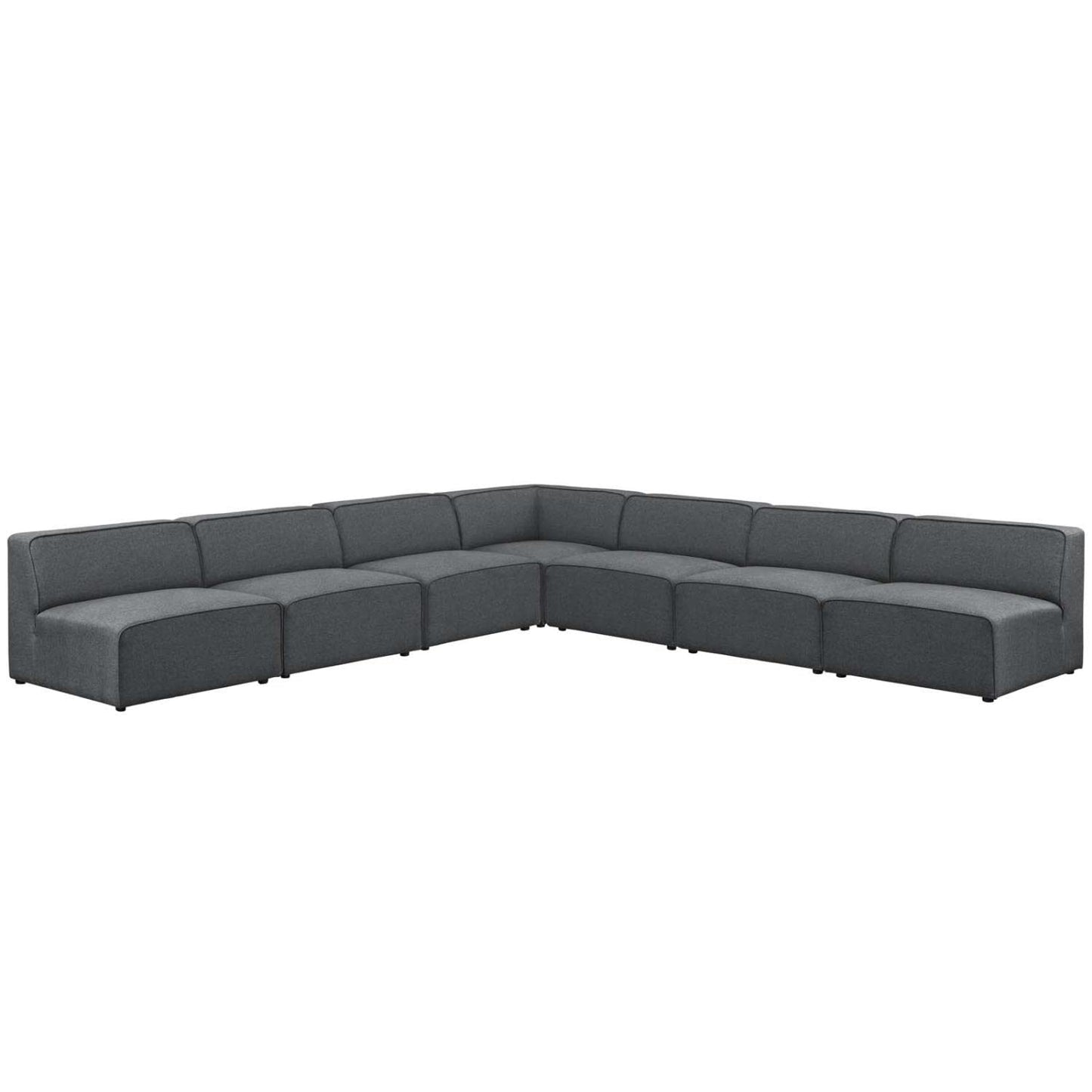 kitchen and dining room sets | CasaFoyer Mingle | 7-Piece Upholstered Fabric Sectional Sofa Set | Gray | casafoyer.myshopify.com