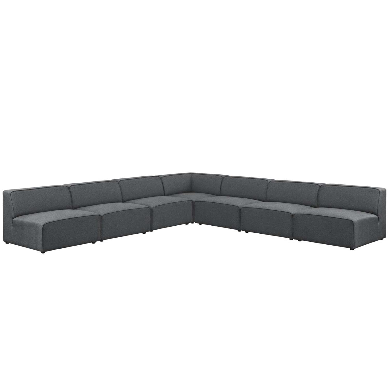 kitchen and dining room sets | CasaFoyer Mingle | 7-Piece Upholstered Fabric Sectional Sofa Set | Gray | casafoyer.myshopify.com