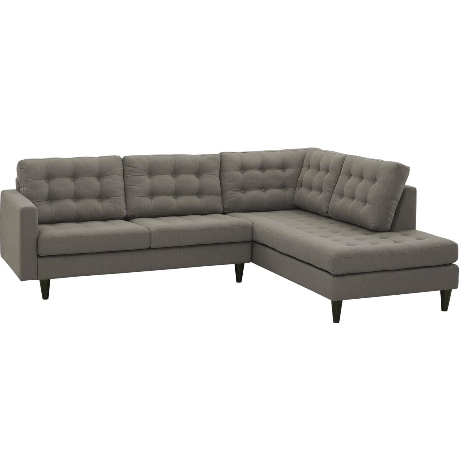 kitchen and dining room sets | CasaFoyer Empress Button Tufted Upholstered Fabric Sectional Sofa Set | Plush Cushions | Regal Armrests | Stain-Resistant Fine Fabric Upholstery | Granite | casafoyer.myshopify.com